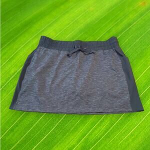 Athleta Heather Grey Elastic Drawstring Waist Athletic Skort Size Large